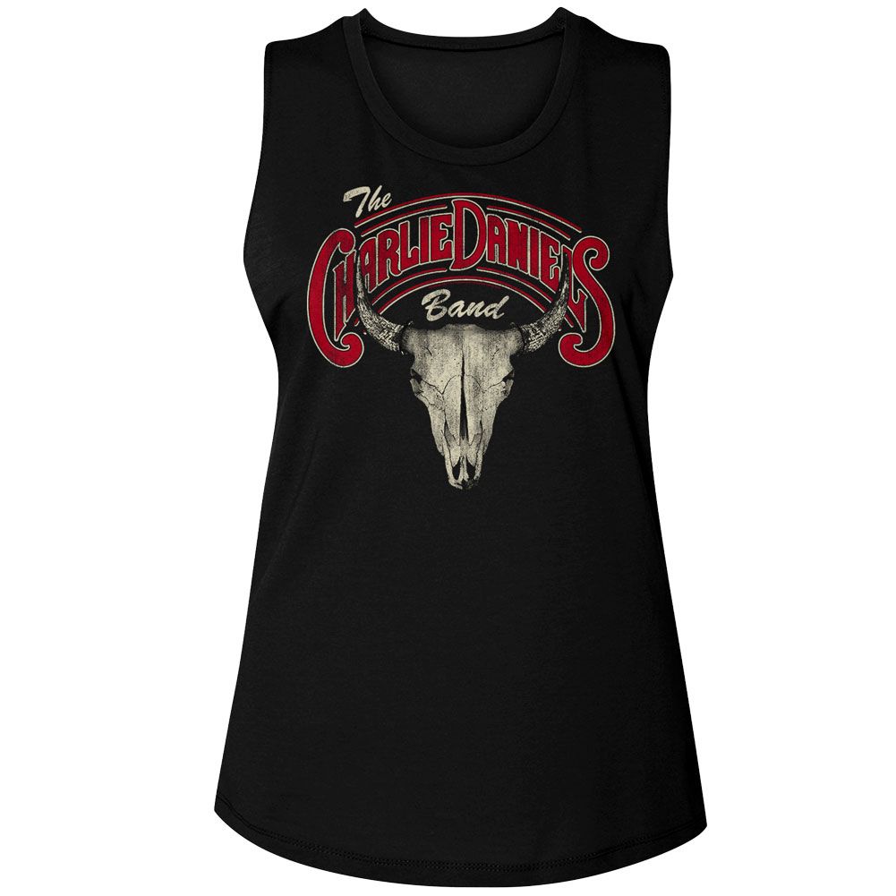 CHARLIE DANIELS BAND - CDB SKULL N LOGO LADIES SHIRT