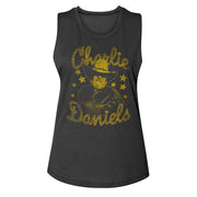 CHARLIE DANIELS BAND - CDB AND STARS LADIES SHIRT