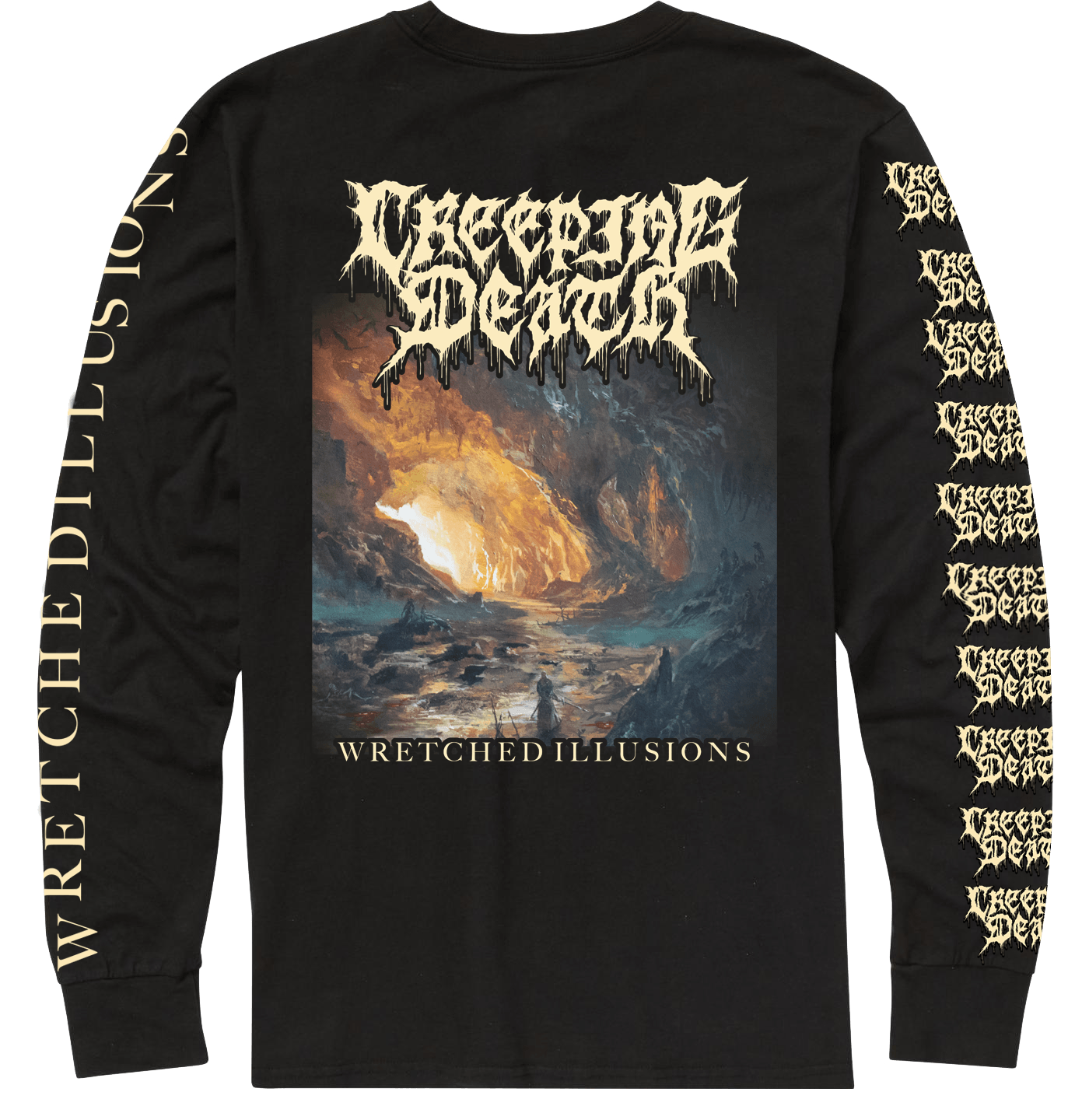 CREEPING DEATH WRETCHED ILLUSIONS ALBUM ART LONG SLEEVE