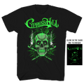 CYPRESS HILL GLOW IN THE DARK GANJA SKULL BLACK T-SHIRT