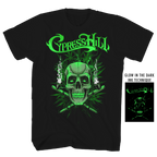 CYPRESS HILL GLOW IN THE DARK GANJA SKULL BLACK T-SHIRT