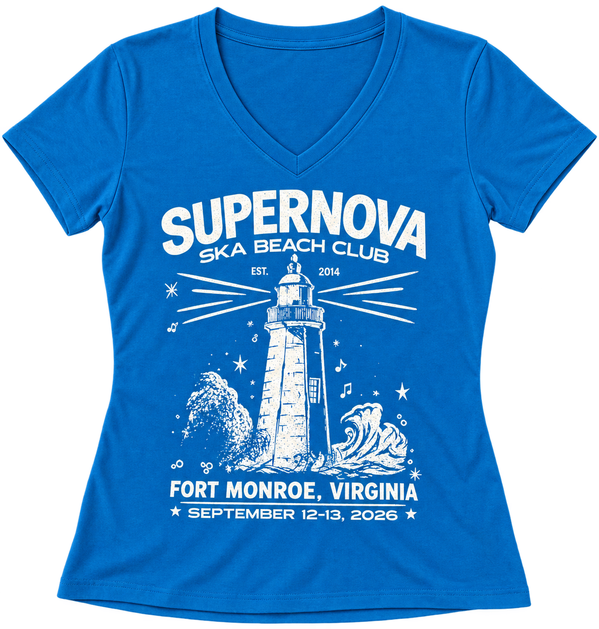 SUPERNOVA BEACH CLUB - BLUE WOMAN'S V NECK
