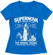 SUPERNOVA BEACH CLUB - BLUE WOMAN'S V NECK