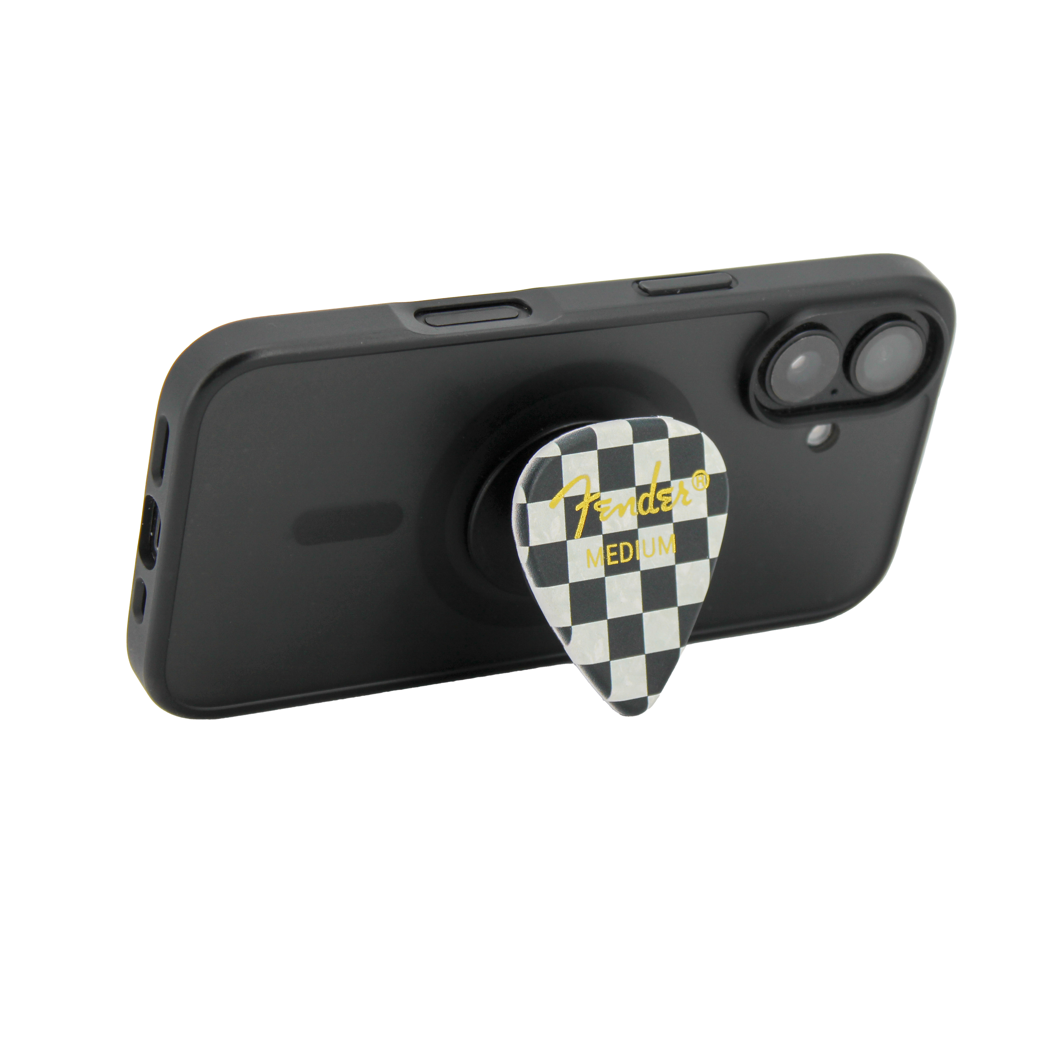 Fender guitar pick phone grip (Checkered)