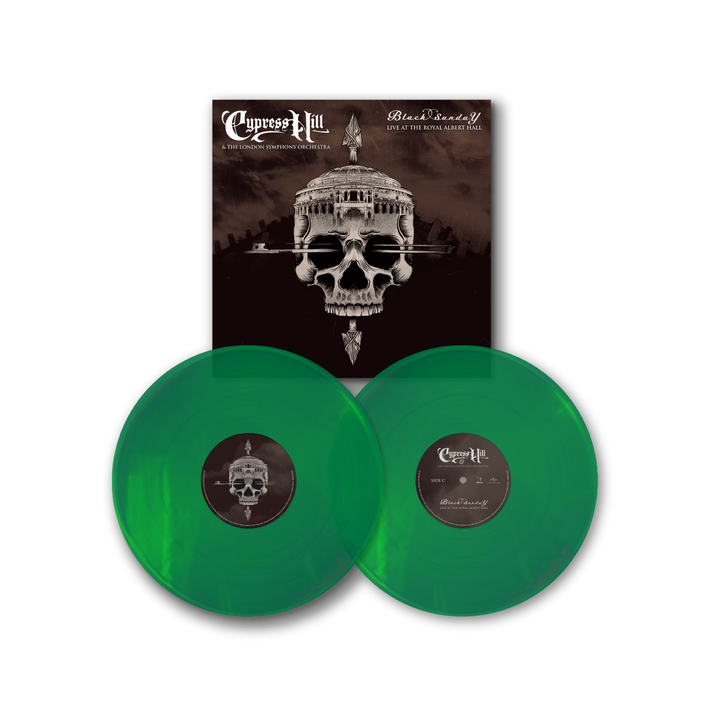 CYPRESS HILL: BLACK SUNDAY GRAPHIC NOVEL - SIGNED PLATINUM EDITION + 'CYPRESS HILL' LP & 'THE LONDON SYMPHONY ORCHESTRA: LIVE AT ROYAL ALBERT HALL' LP (Limited Edition, Translucent Green Vinyl)