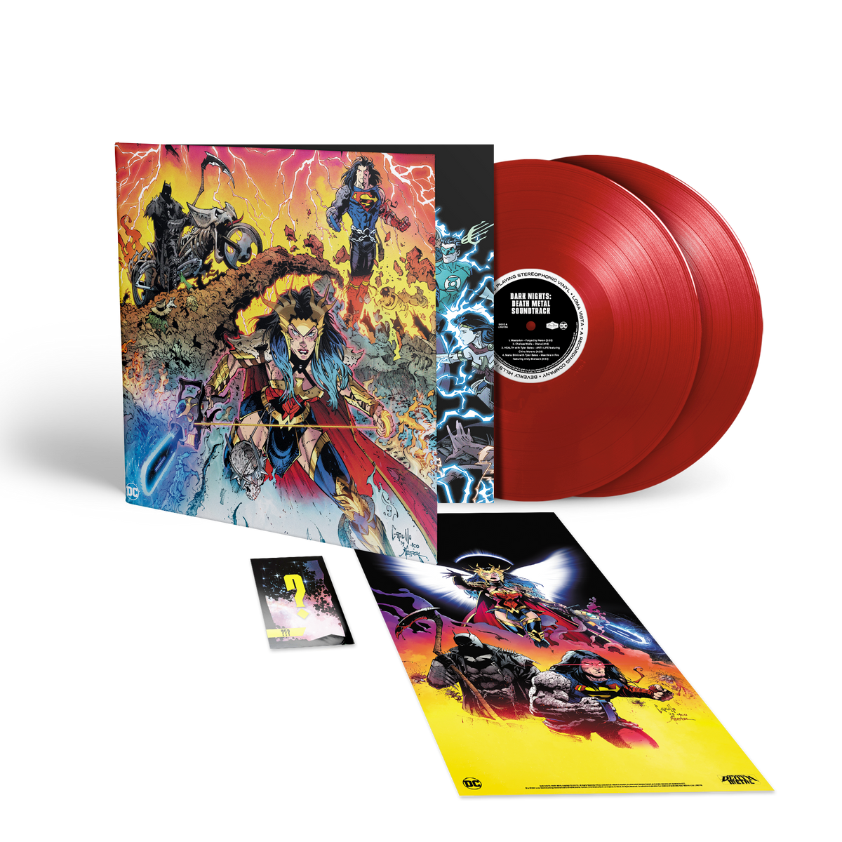 DC DARK NIGHTS: DEATH METAL SOUNTRACK 2LP BUNDLE (Red or Yellow Vinyl, Limited to 500 Each)