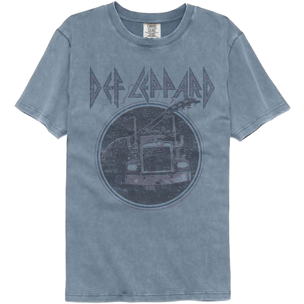 DEF LEPPARD - PINK TRUCK BLUE SHIRT