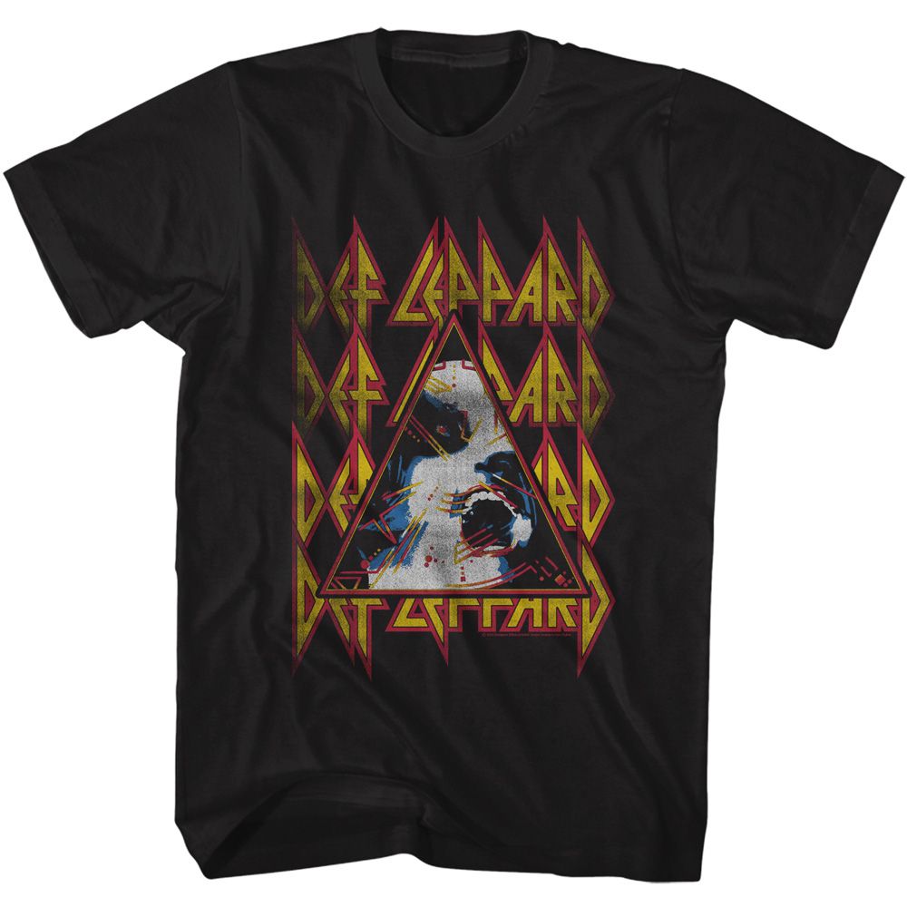 DEF LEPPARD - HYSTERIA FACE AND LOGOS SHIRT