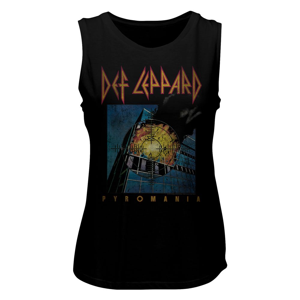 DEF LEPPARD - FADED PYROMANIA LADIES SHIRT