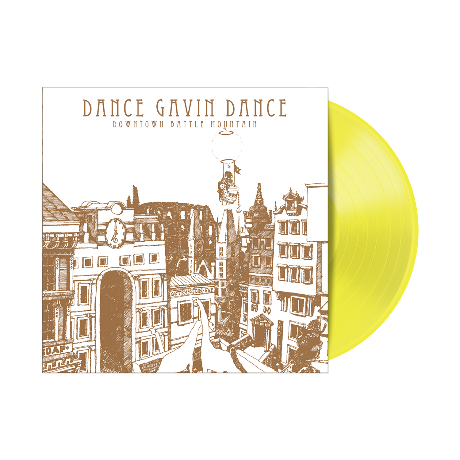DANCE GAVIN DANCE 'DOWNTOWN BATTLE MOUNTAIN' LP - EXCLUSVIE - LTD. 500 - NEON YELLOW