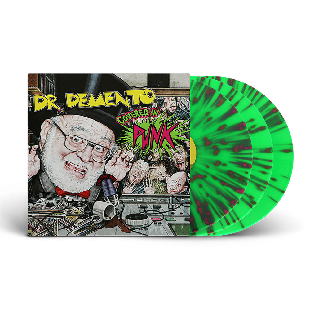DR. DEMENTO COVERED IN PUNK 3LP - NEON PINK/GREEN/SPLATTER
