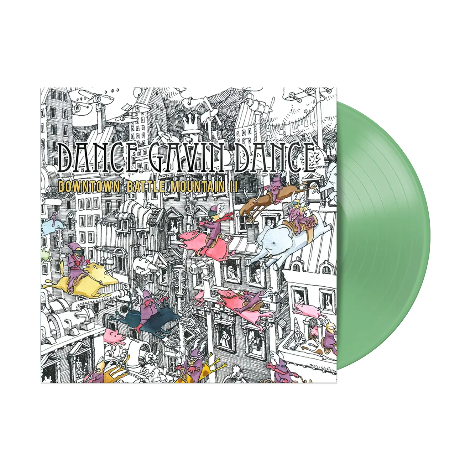 DANCE GAVIN DANCE 'DOWNTOWN BATTLE MOUNTAIN II' LP - EXCLUSIVE - LTD. 500 - KELLY GREEN