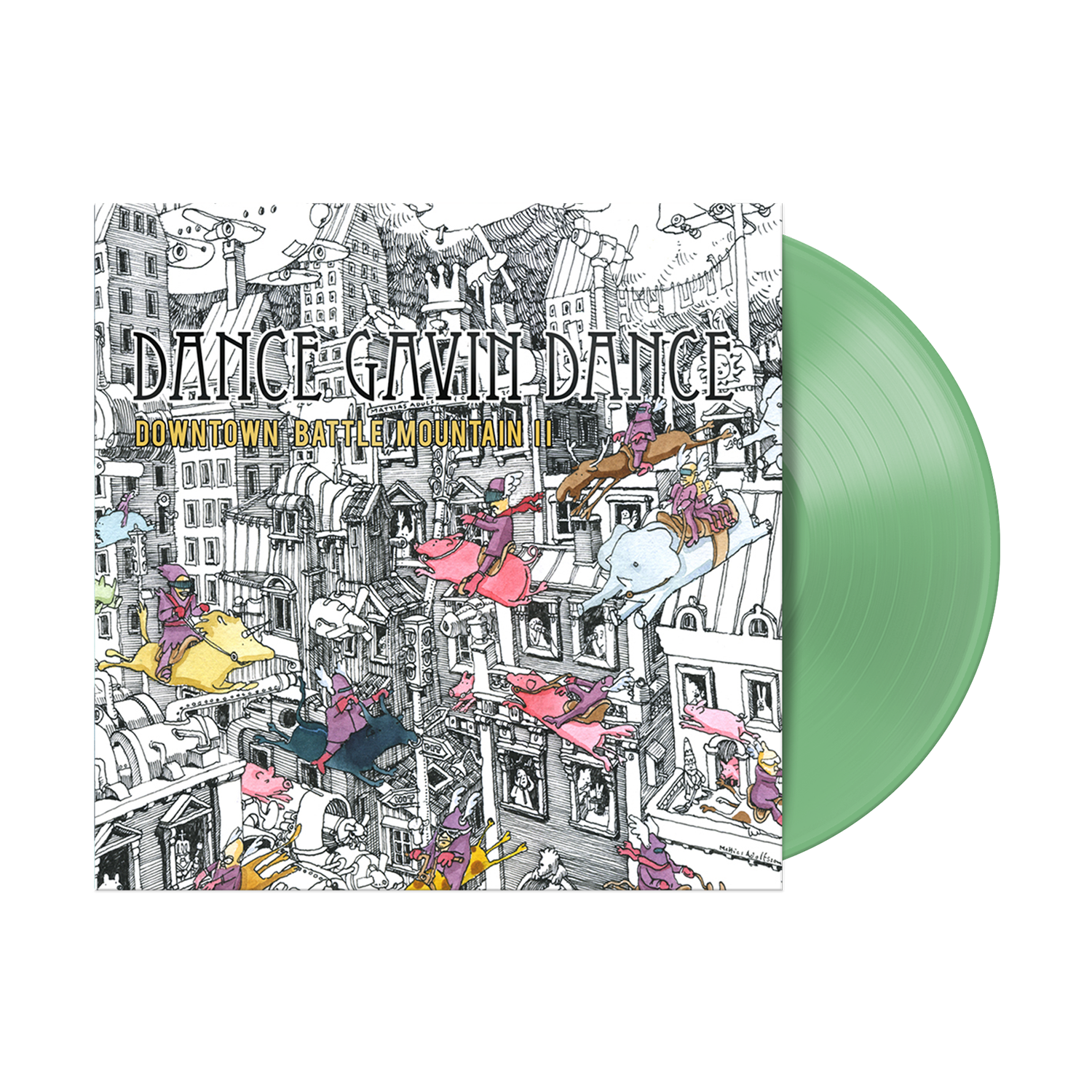 DANCE GAVIN DANCE 'DOWNTOWN BATTLE MOUNTAIN II' LP - EXCLUSIVE - LTD. 500 - KELLY GREEN