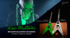 DAVE MUSTAINE GIBSON FLYING V EXP RUST IN PEACE ALIEN TECH GREEN MINI GUITAR MODEL