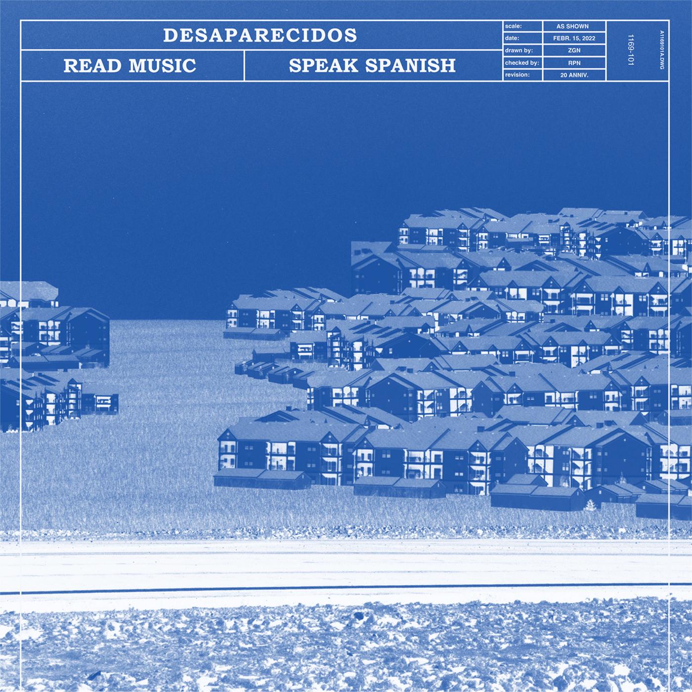 DESAPARECIDOS 'READ MUSIC/SPEAK SPANISH' LP - TRANSPARENT BLUE