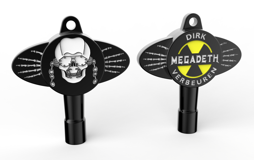 MEGADETH - DIRK VERBEUREN SIGNATURE MATT BLACK DRUM KEY