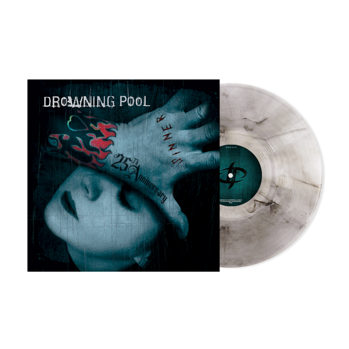 DROWNING POOL 'SINNER' 25TH ANNIVERSARY LP - EXCLUSIVE - LTD. 500 - SMOKE CLEAR