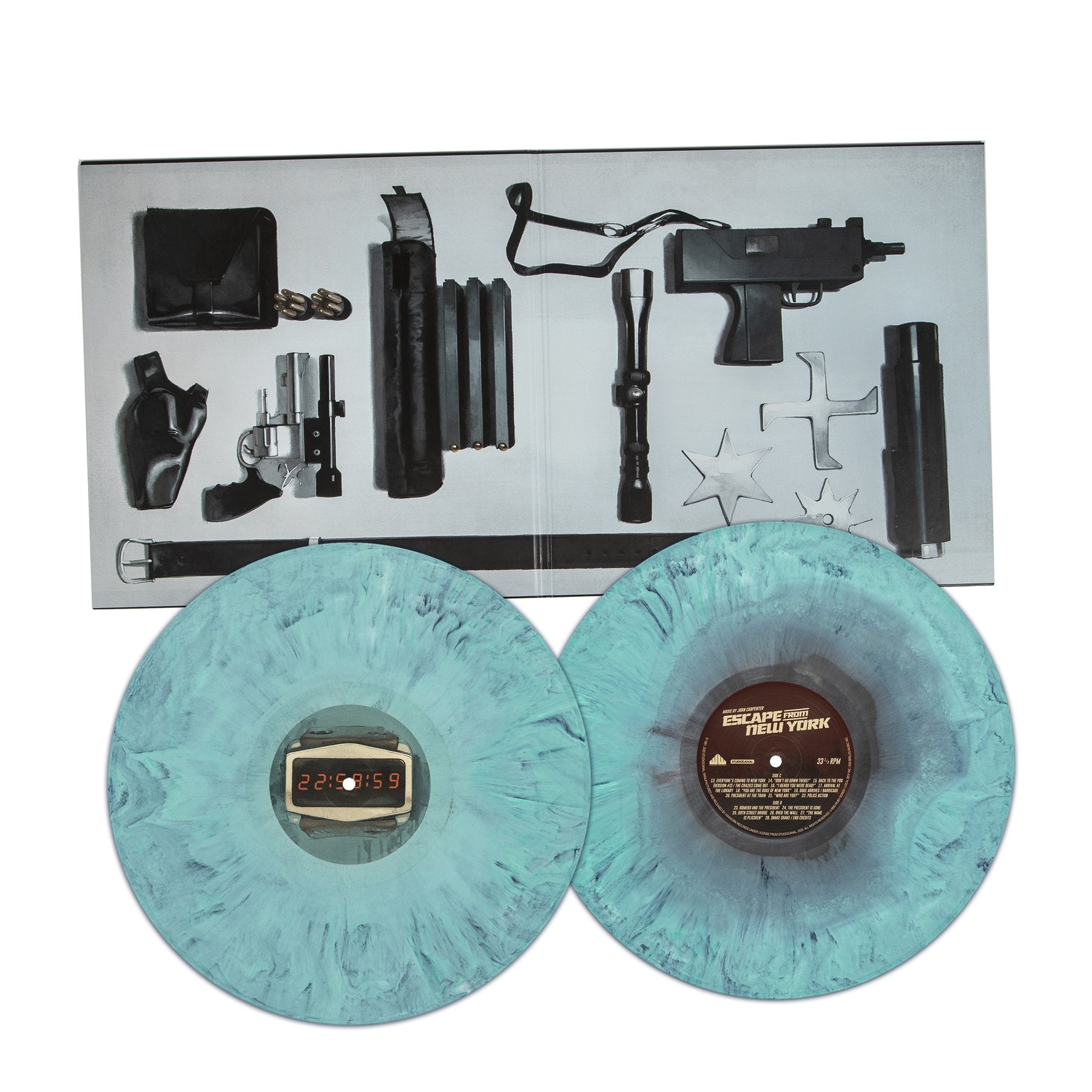 ESCAPE FROM NEW YORK SOUNDTRACK 2LP - BLUE/GREEN/BLACK MARBLE
