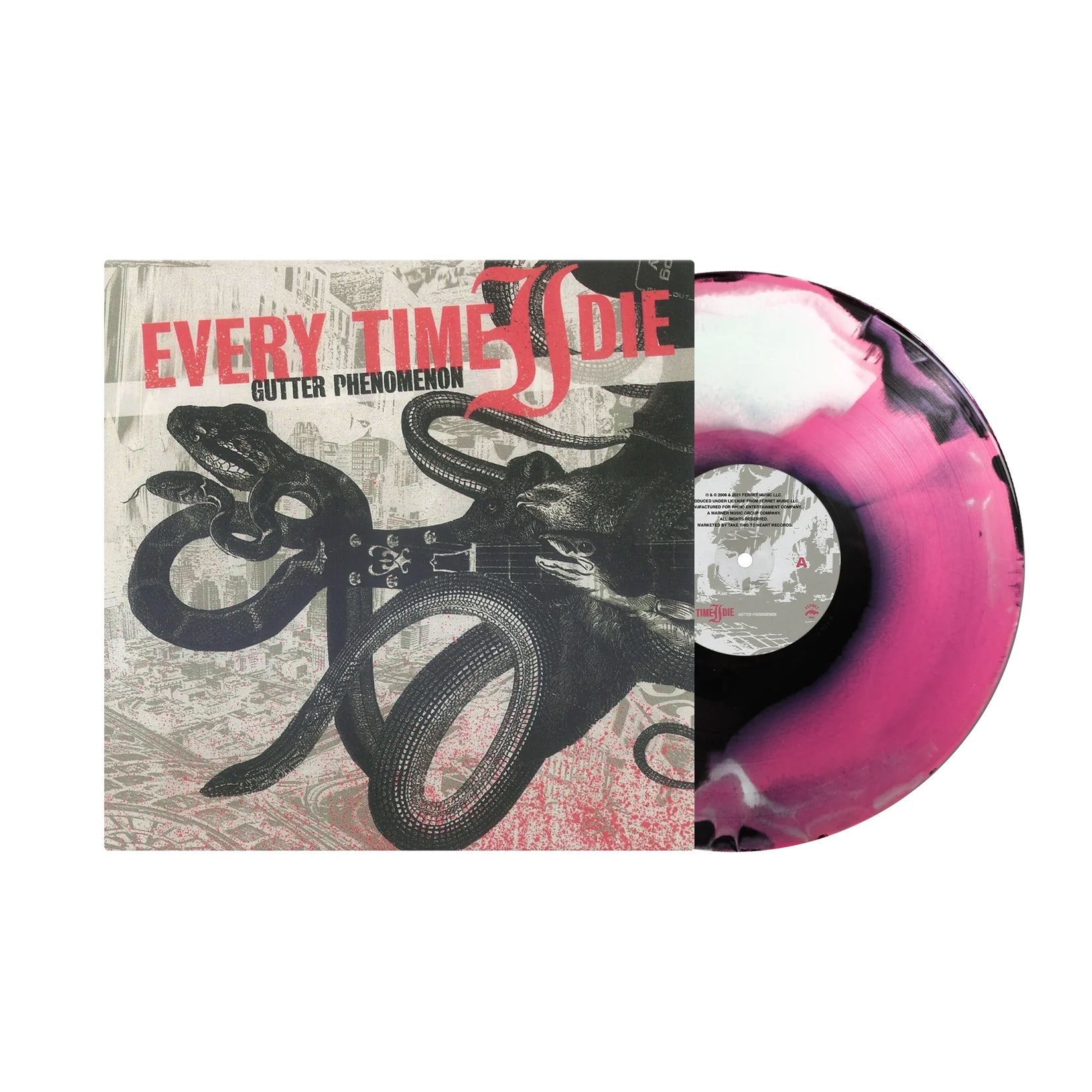 EVERY TIME I DIE 'GUTTER PHENOMENON' LP - HOT PINK/WHITE/BLACK