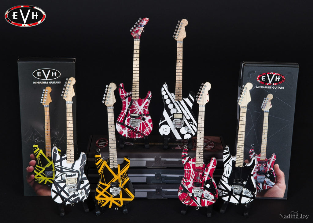 EVH SET OF 6 EDDIE VAN HALEN MINI GUITAR REPLICA COLLECTIBLES - OFFICIALLY LICENSED