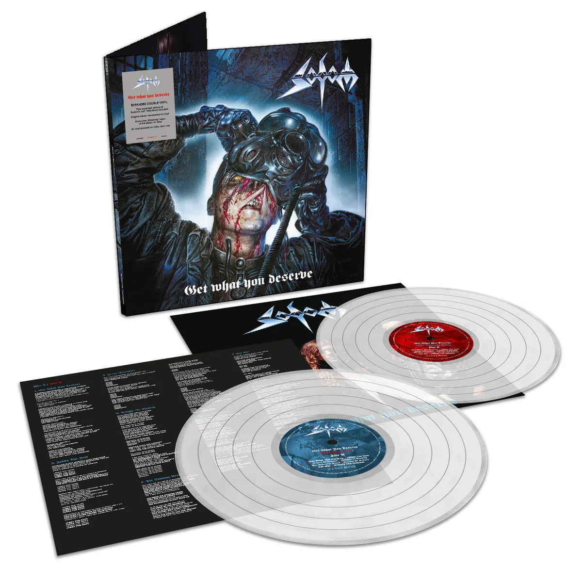 SODOM 'GET WHAT YOU DESERVE' 2LP - EXPANDED - MILKY CLEAR