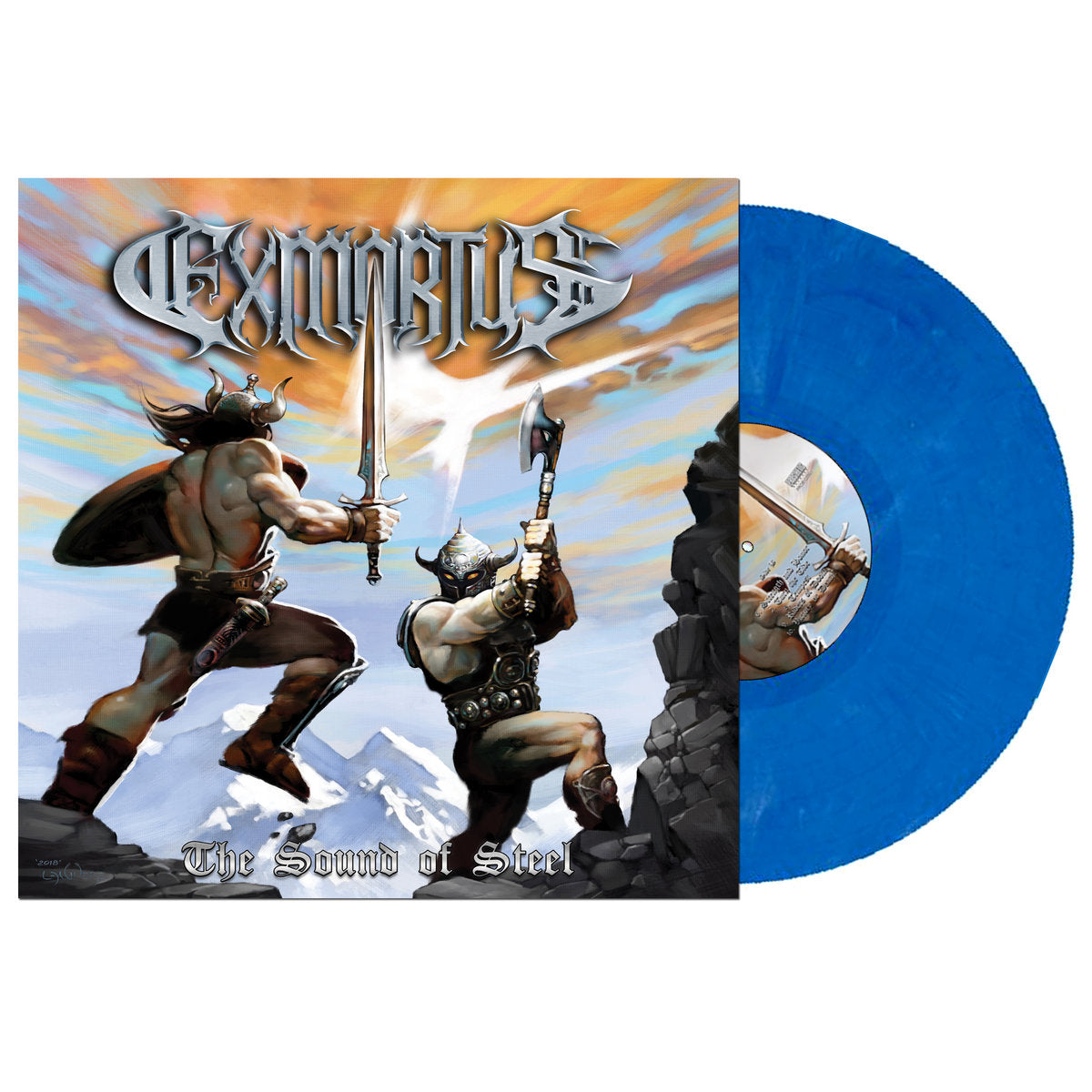 EXMORTUS 'THE SOUND OF STEEL' LP BLUE/BLACK MARBLE