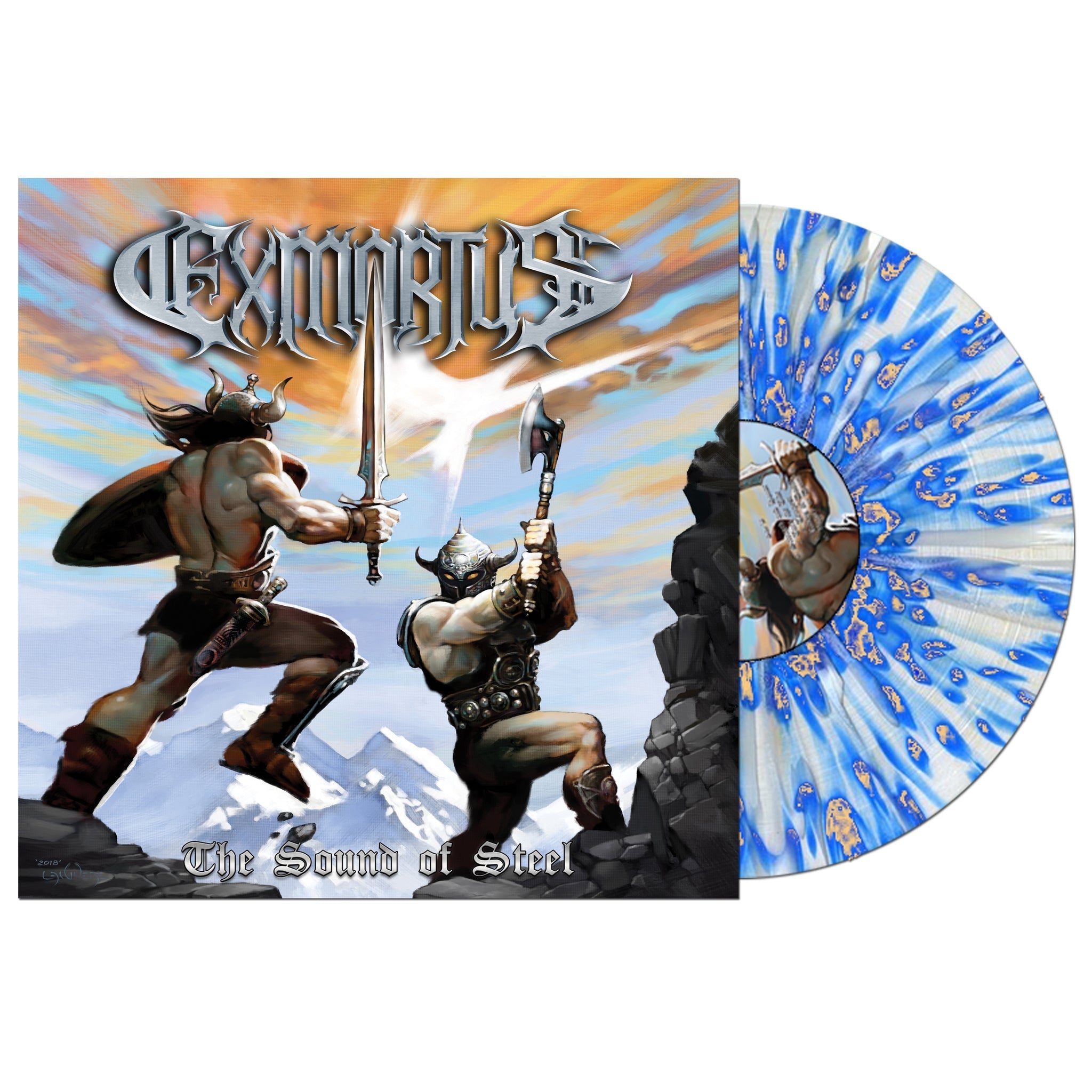 EXMORTUS 'THE SOUND OF STEEL' LP - CLEAR BLUE/ORANGE SPLATTER