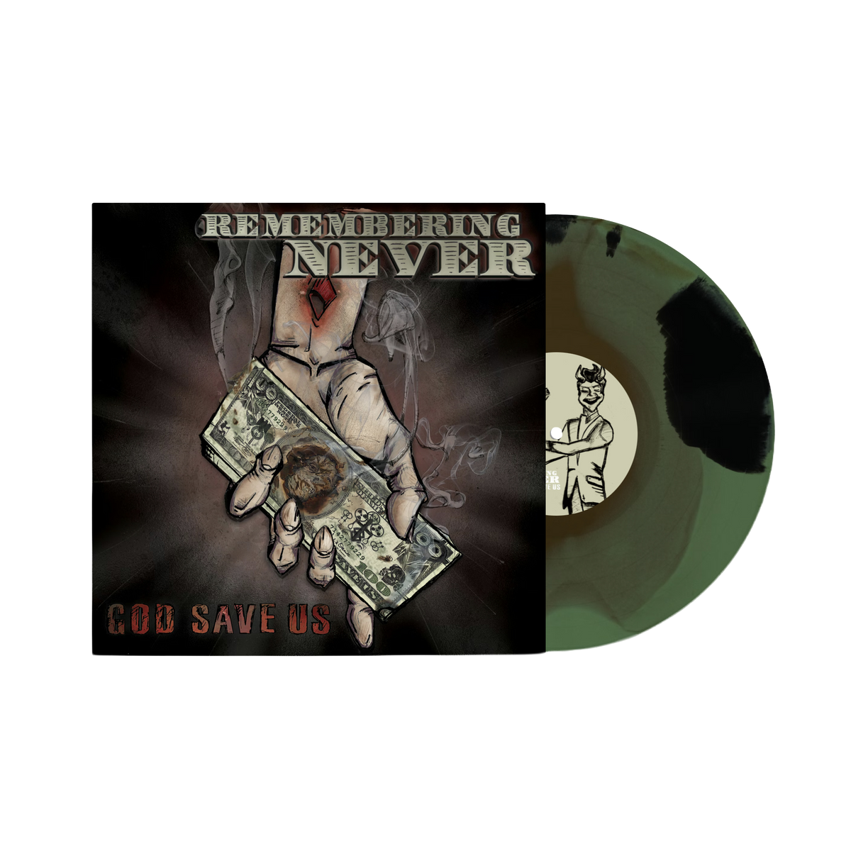 REMEMBERING NEVER ‘GOD SAVE US’ LP (Exclusive – Limited to 250, Gold/Olive/Black Vinyl)