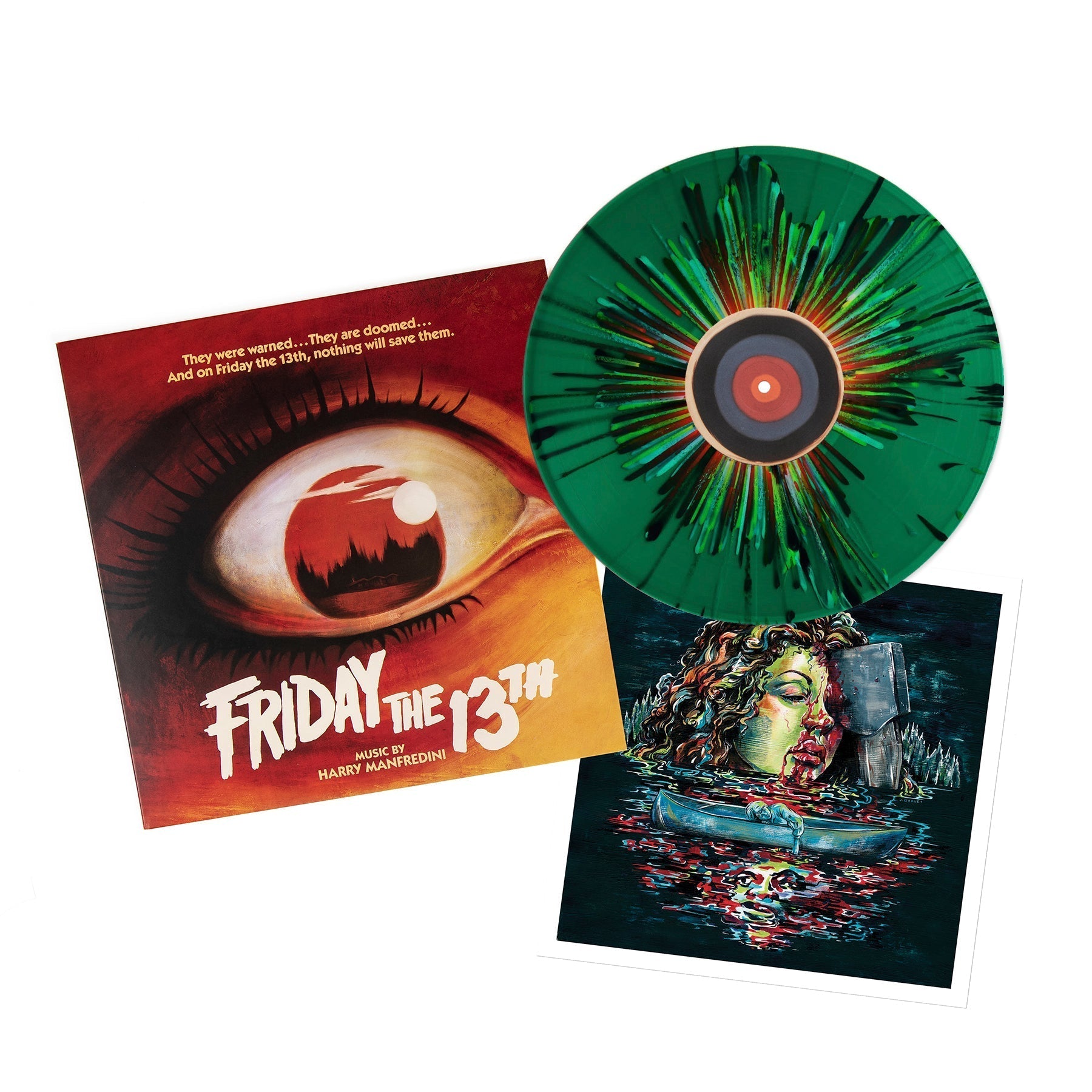 FRIDAY THE 13TH SOUNDTRACK LP BY HARRY MANFREDINI - CAMP CRYSTAL LAKE COLORED