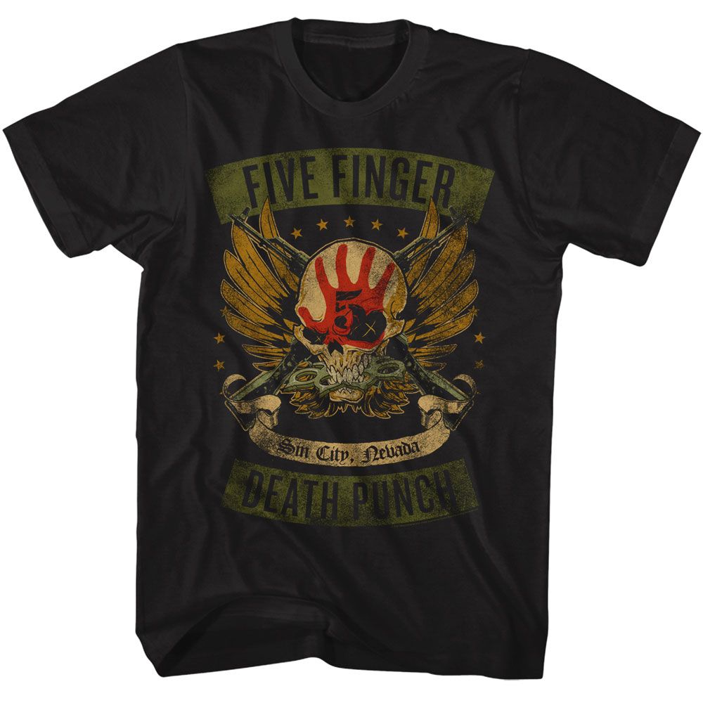 FIVE FINGER DEATH PUNCH - WINGED SKULL SHIRT