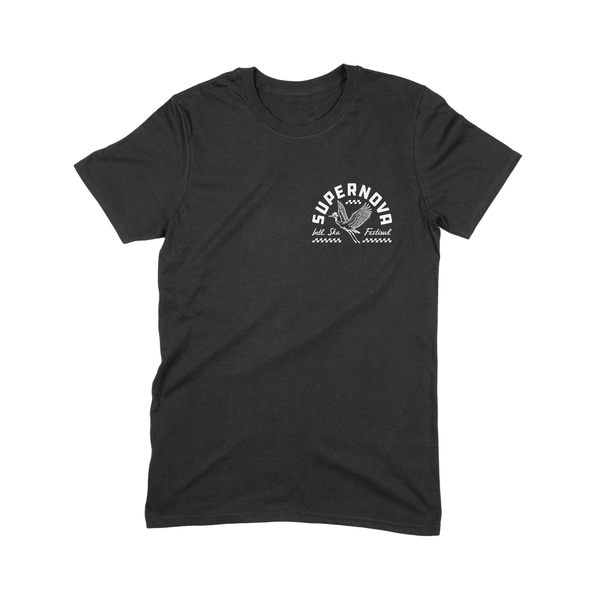 SUPERNOVA GREAT HERON BLACK TEE WITH LINE-UP