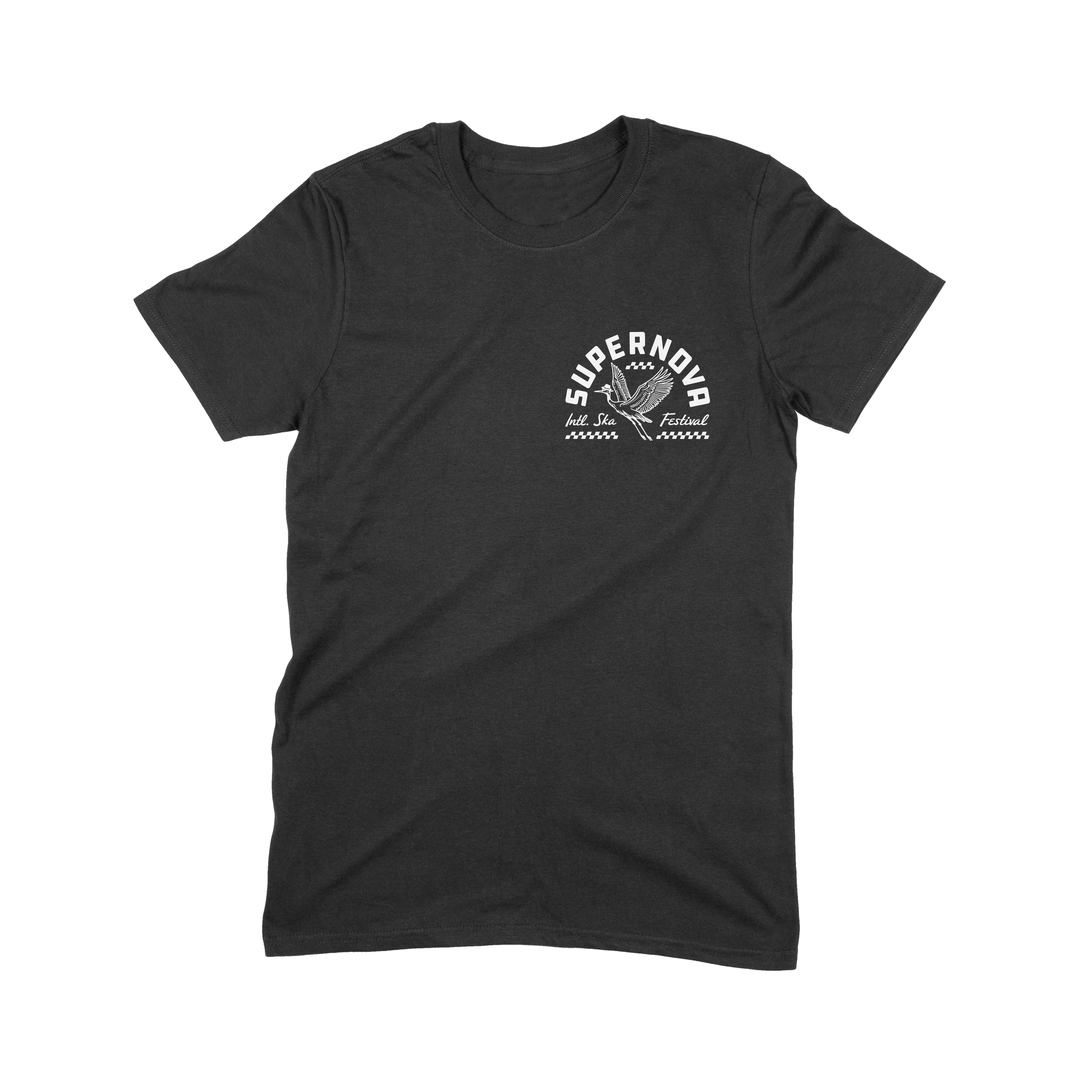 SUPERNOVA GREAT HERON BLACK TEE WITH LINE-UP