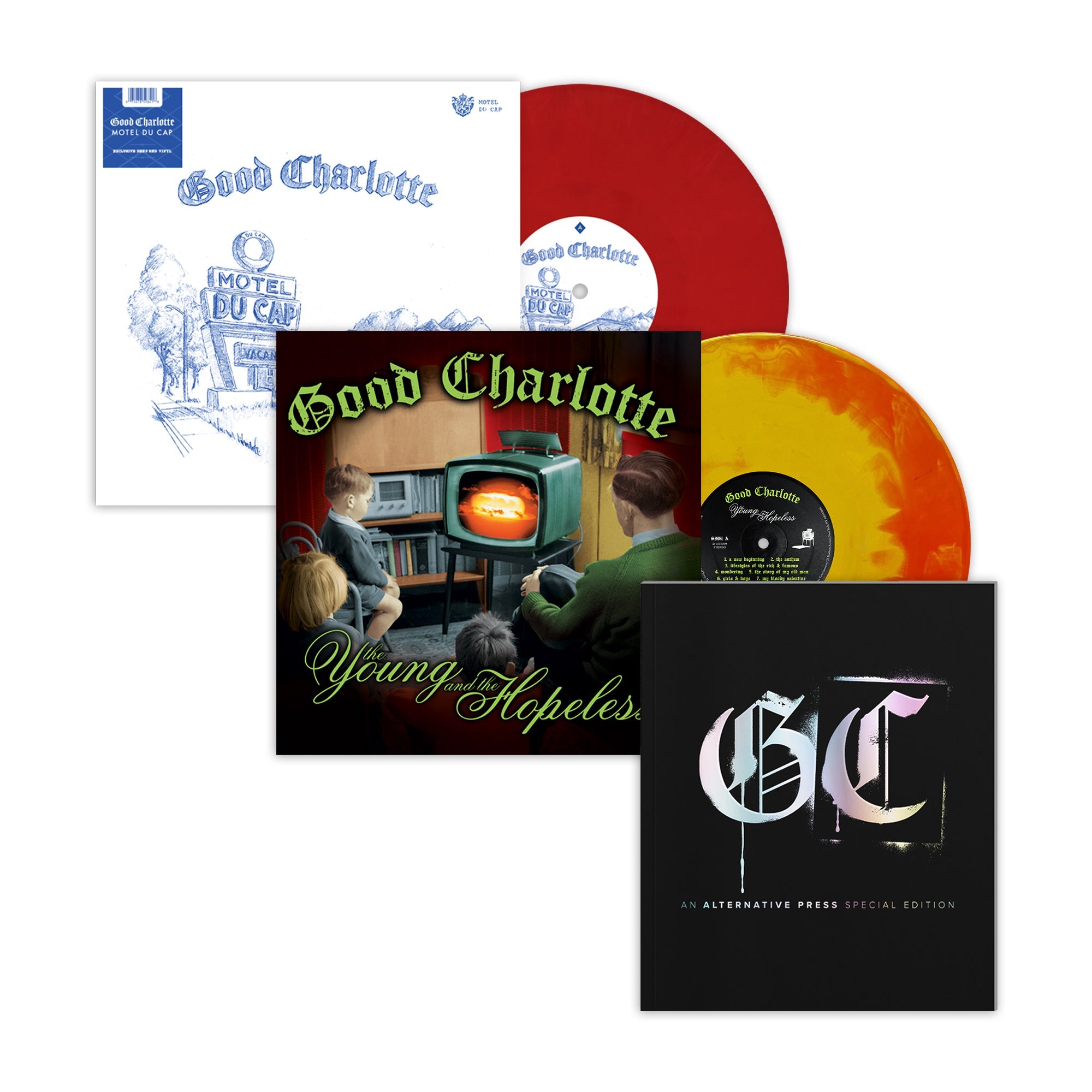 GOOD CHARLOTTE x ALTERNATIVE PRESS SPECIAL COLLECTOR’S EDITION MAGAZINE + ‘MOTEL DU CAP’ LP & 'THE YOUNG AND THE HOPELESS' LP - EXCLUSIVE