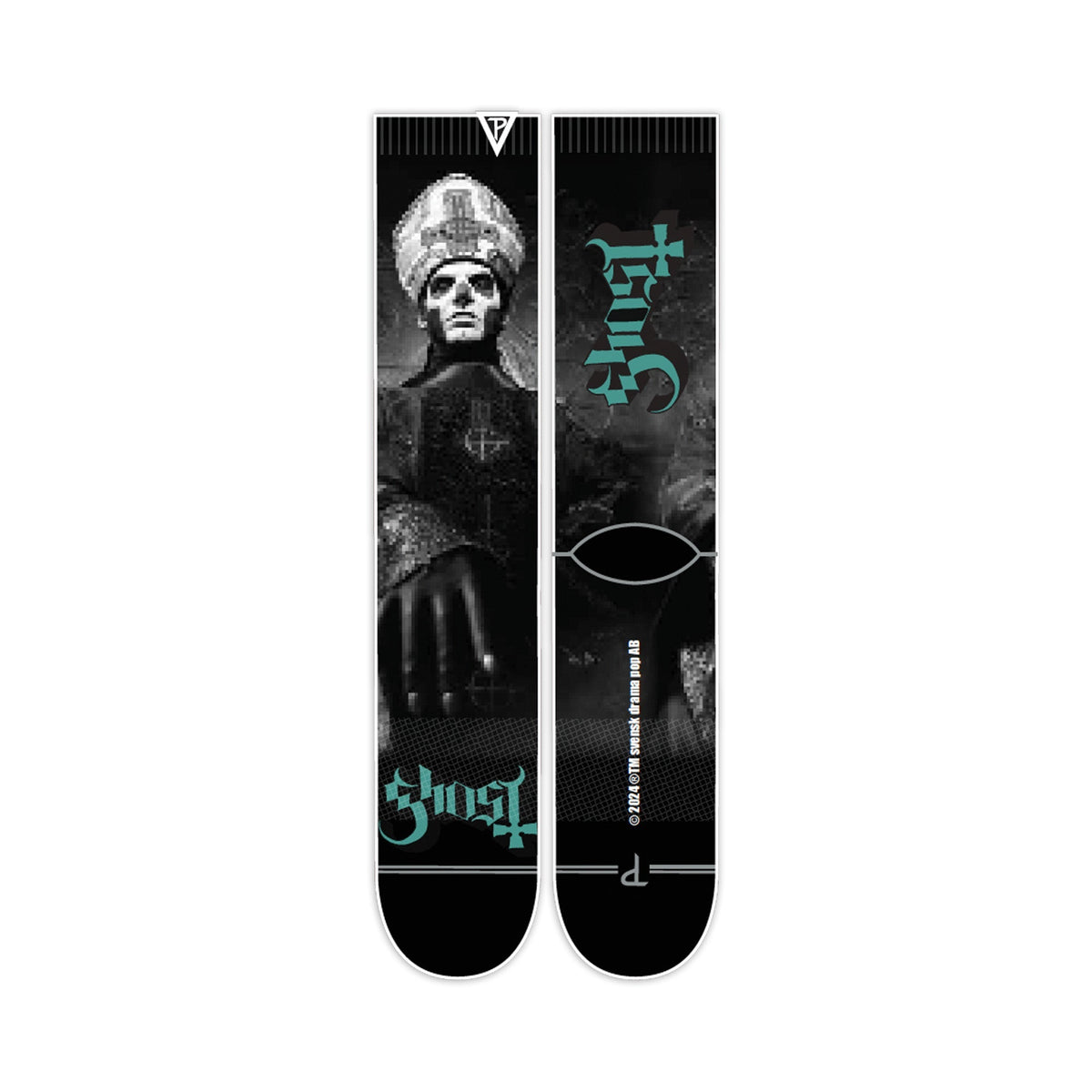 GHOST 'PAPA EMERITUS' TEAL LOGO DYE SUB SOCKS