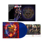 JUDAS PRIEST X REVOLVER BUNDLE - REVOLVER SPRING 2024 ISSUE & GOLDMINE SPRING 2024 ISSUE W/ BAND SIGNED 8X10" IN NUMBERED SLIPCASE + JUDAS PRIEST 'INVINCIBLE SHIELD' 2LP - LTD. 1000 - BLUE