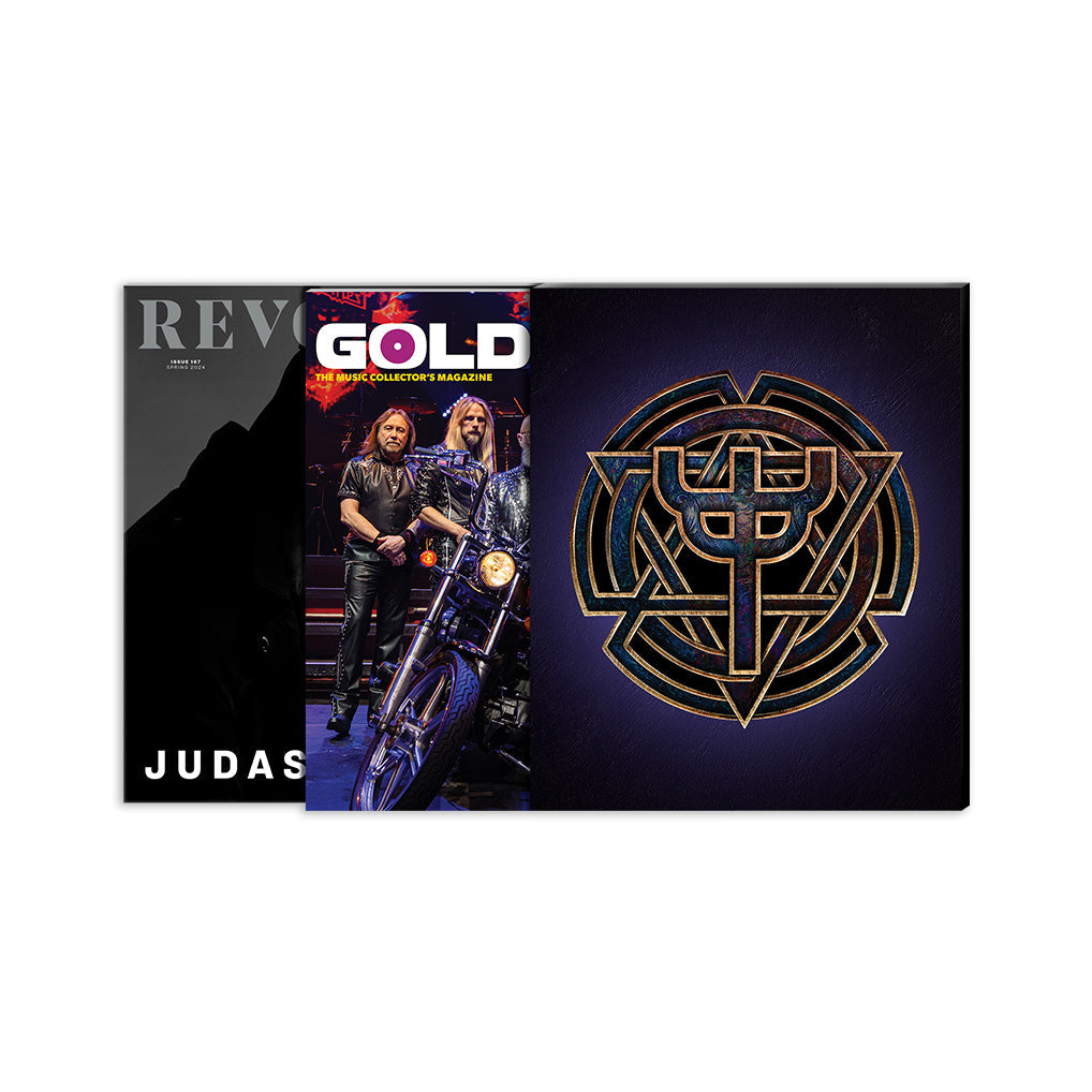 JUDAS PRIEST X REVOLVER BUNDLE - REVOLVER SPRING 2024 ISSUE & GOLDMINE SPRING 2024 ISSUE W/ BAND SIGNED 8X10" IN NUMBERED SLIPCASE