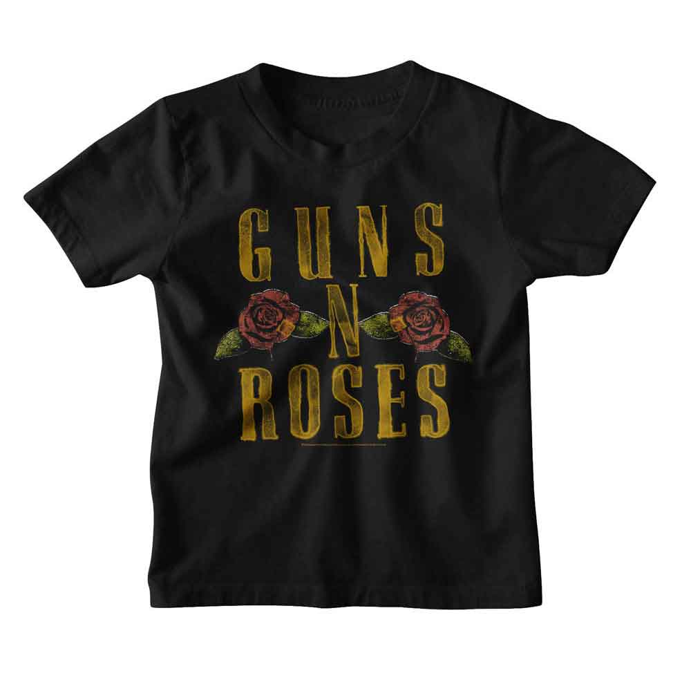 GUNS N' ROSES - GUNS N ROSES LOGO AND ROSES YOUTH SHIRT