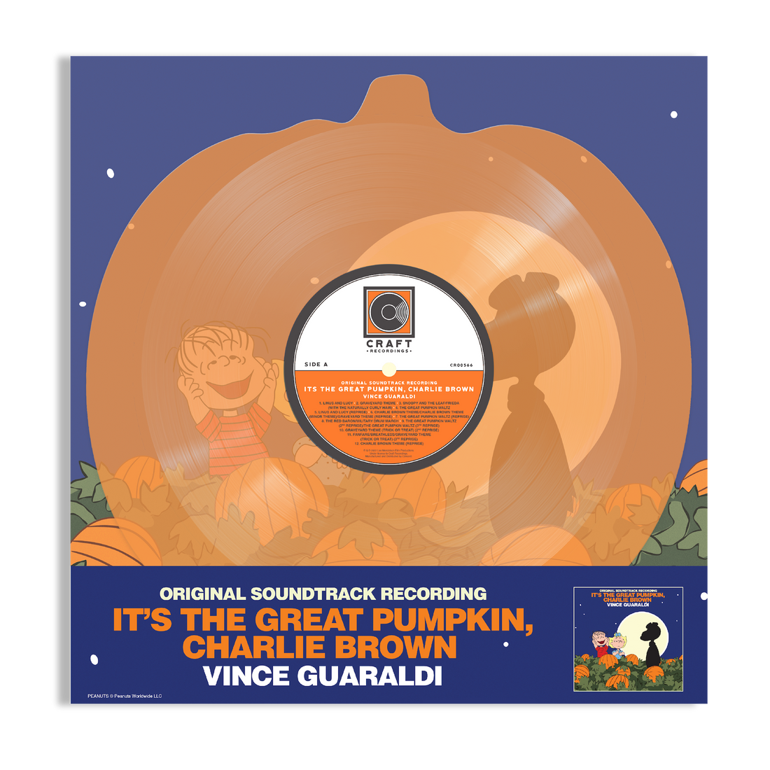 VINCE GUARALDI 'IT'S THE GREAT PUMPKIN, CHARLIE BROWN' LP - TRANSLUCENT ORANGE/PUMPKIN SHAPED