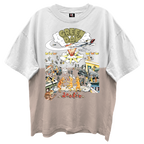 GREEN DAY DOOKIE ALBUM COVER WHITE/SAND DIP DYE WASH T-SHIRT/GIANT VINTAGE