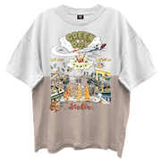 GREEN DAY DOOKIE ALBUM COVER WHITE/SAND DIP DYE WASH T-SHIRT/GIANT VINTAGE