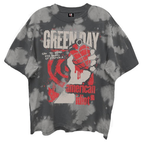 GREEN DAY AMERICAN IDIOT BLEACH WASH T-SHIRT/GIANT VINTAGE