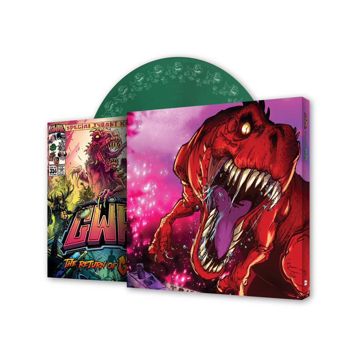 GWAR: 'THE RETURN OF GOR GOR' DELUXE COMIC BOOK + 'THE RETURN OF GOR GOR' LP - LTD. - EVERGREEN
