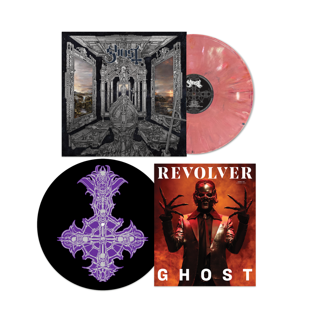 GHOST ‘SKELETÁ’ LP - EXCLUSIVE - MAGENTA + REVOLVER SUMMER 2025 ISSUE & EXCLUSIVE SLIPMAT