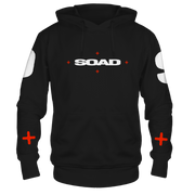 SYSTEM OF A DOWN OVERSIZED LOGO FRT/BACKLEEVE BLACK HOODIE