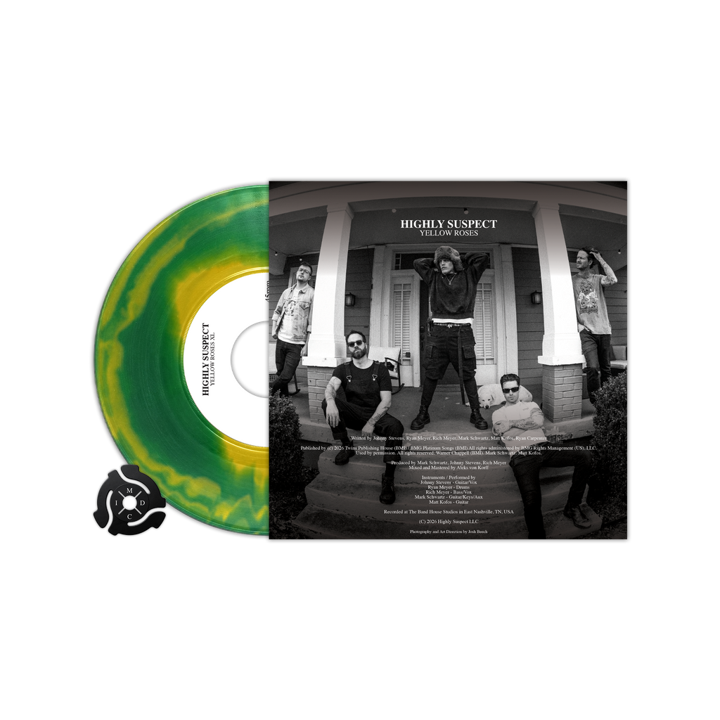 HIGHLY SUSPECT 'YELLOW ROSES' 7" - EXCLUSIVE - EVERGREEN A-SIDE/YELLOW CANARY B-SIDE