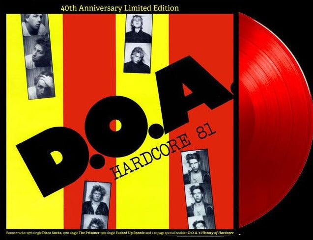 D.O.A. 'HARDCORE 81' 40TH ANNIVERSARY LP - RED