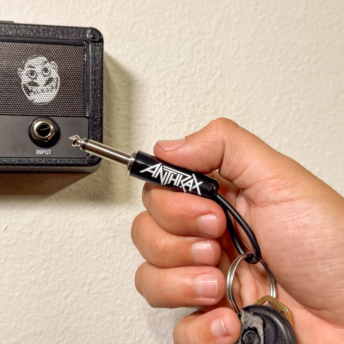 ANTHRAX LOGO GUITAR PLUG KEYCHAIN