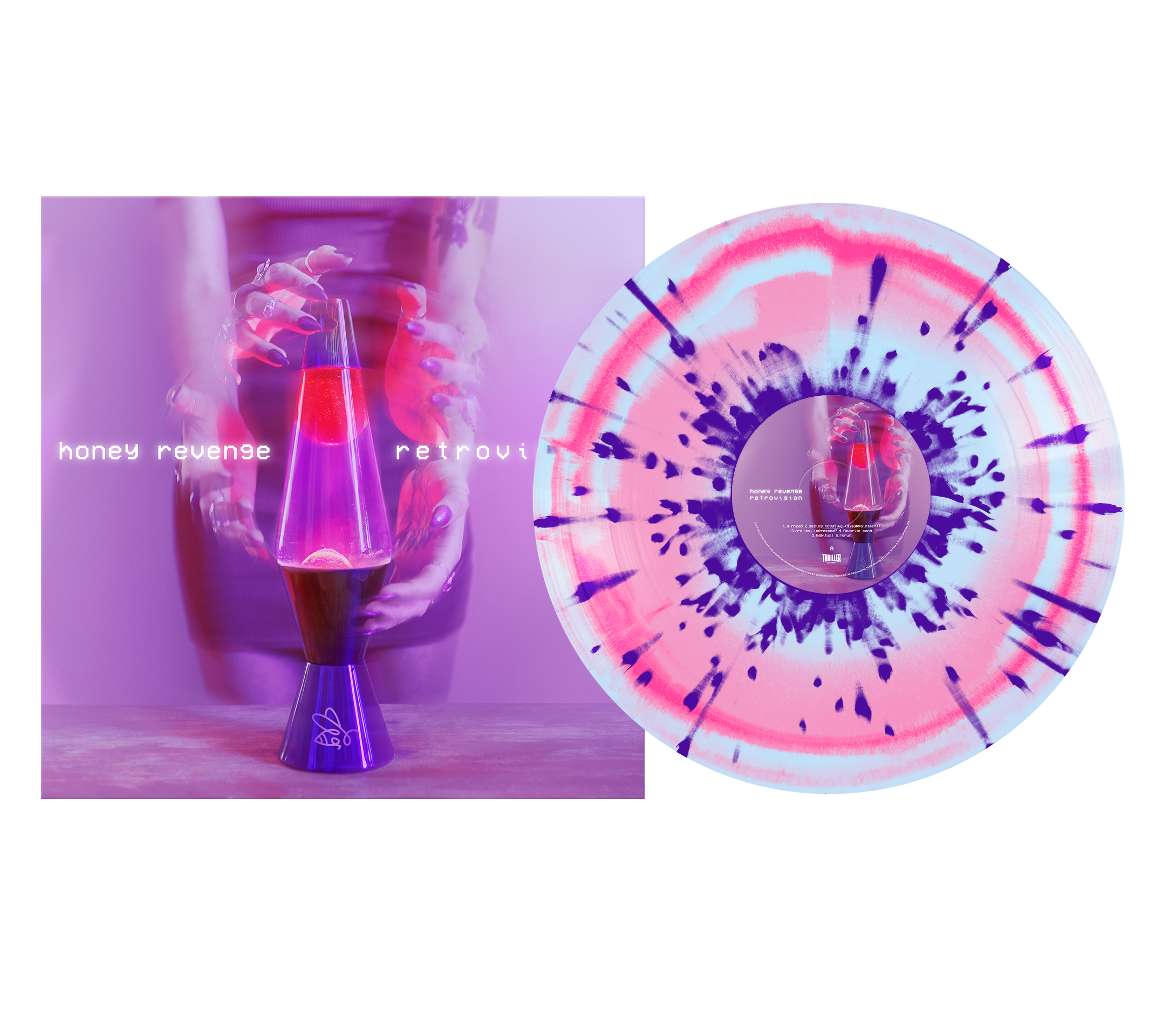 HONEY REVENGE ‘RETROVISION’ LP - LTD. 400 - COTTON CANDY SPLATTER