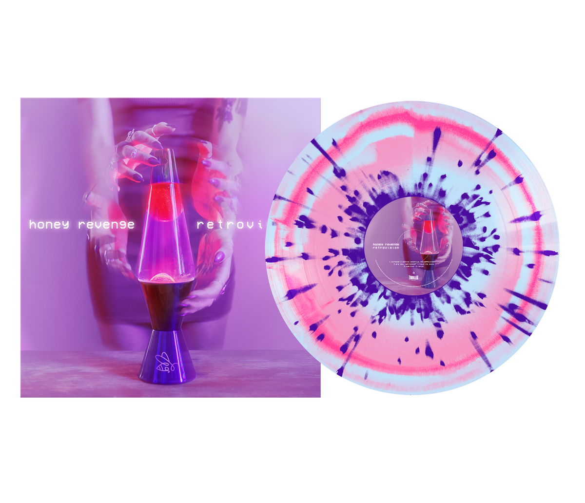 HONEY REVENGE'RETROVISION' LP - LTD. 400 - COTTON CANDY SPLATTER