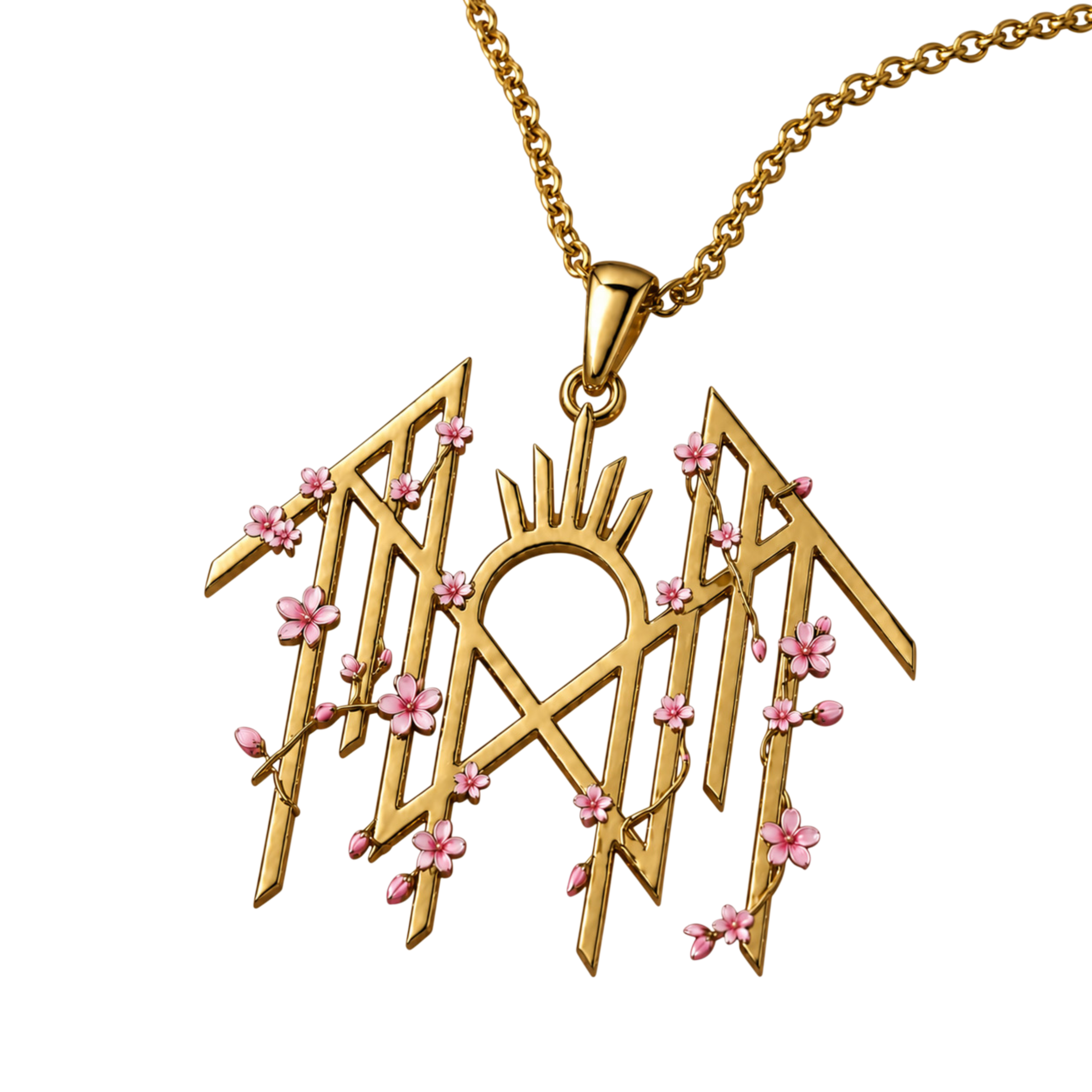 SLEEP TOKEN LOGO w/CHERRY BLOSSOMS NECKLACE - EXCLUSIVE AND LIMITED